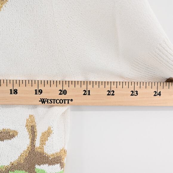 ST JOHN Sweater Womens Size MP Santana Knit Wool Blend Nautical Ocean Dog Show - Picture 10 of 11